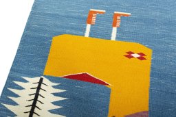 Surface texture of New Kilim Dastan rug with natural Wool and intricate pattern