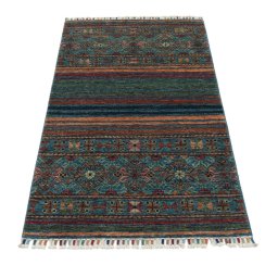 Surface texture of New Samarkand rug with natural Wool and intricate pattern