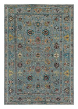 Full view of New Farahan rug from Pakistan, 245 × 171 cm in Blue tones