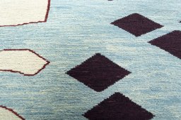 Backside of handmade New Kilim Dastan rug showing knot structure and weave density