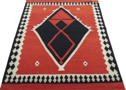 Close-up detail of New Modern Design rug from Turkey showing Wool weave