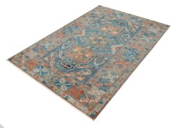 Close-up detail of New Kazak rug from Pakistan showing Wool weave
