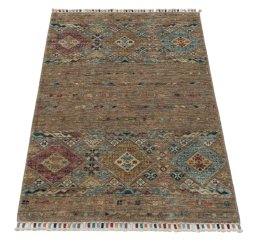 Surface texture of New Samarkand rug with natural Wool and intricate pattern