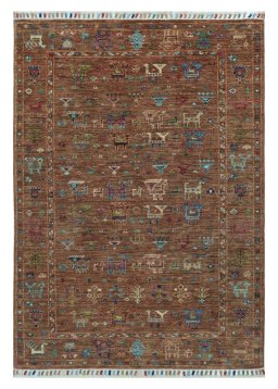 Full view of New Samarkand rug from Pakistan, 144 × 100 cm in Yellow tones