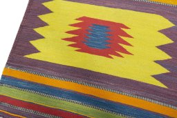 Surface texture of New Kilim Sofre rug with natural Wool and intricate pattern