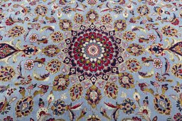Central medallion detail of 2000s Kashan rug from Iran / Persia
