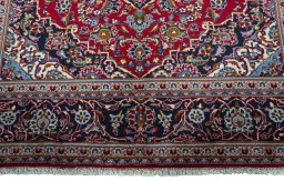Full view of 2000s Kashan rug from Iran / Persia, 292 × 200 cm in Red tones