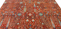 Surface texture of New Haj-jalili rug with natural Wool and intricate pattern