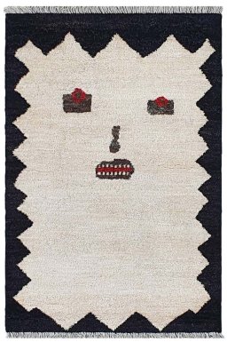 Full view of New Morocco rug from Pakistan, 142 × 96 cm in Beige tones