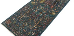 Backside of handmade New Haj-jalili rug showing knot structure and weave density