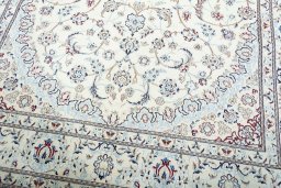 Close-up detail of New Nain rug from Iran / Persia showing Wool weave