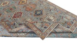Central medallion detail of New Kazak rug from Pakistan