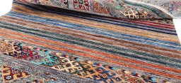 Close-up detail of New Samarkand rug from Pakistan showing Wool weave