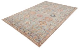 Close-up detail of New Kazak rug from Pakistan showing Wool weave