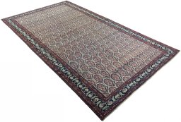 Close-up detail of 1930s Hamedan rug from Iran / Persia showing Wool weave