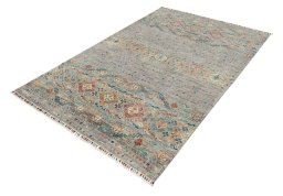 Close-up detail of New Samarkand rug from Pakistan showing Wool weave