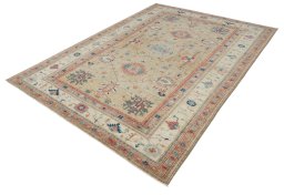 Close-up detail of New Kazak rug from Pakistan showing Wool weave
