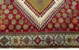 Central medallion detail of 1970s Persian Gabbeh rug from Iran / Persia