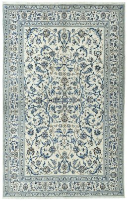 Full view of 2000s Nain rug from Iran / Persia, 310 × 198 cm in Beige tones
