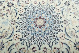 Central medallion detail of 2000s Nain rug from Iran / Persia