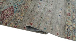 Close-up detail of New Samarkand rug from Pakistan showing Wool weave