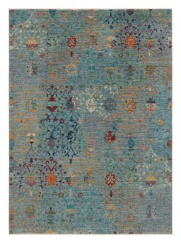 Full view of New Haj-jalili rug from Pakistan, 235 × 170 cm in Blue tones