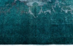 Full view of 1970s Vintage rug from Pakistan, 446 × 290 cm in Green tones