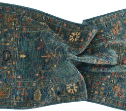 Full view of New Farahan rug from Pakistan, 130 × 79 cm in Blue tones