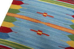 Surface texture of New Kilim Sofre rug with natural Wool and intricate pattern