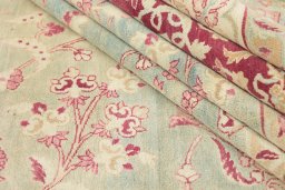 Full view of 1920s Farahan rug from Iran / Persia, 605 × 302 cm in Blue tones