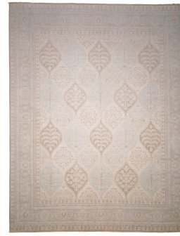 Full view of New Farahan rug from Pakistan, 433 × 354 cm in Beige tones
