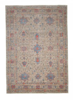 Full view of New Farahan rug from Pakistan, 292 × 203 cm in Gray tones