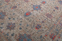 Full view of New Farahan rug from Pakistan, 292 × 203 cm in Gray tones