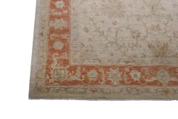 Full view of New Farahan rug from Pakistan, 240 × 170 cm in Beige tones
