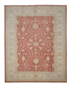 Full view of New Farahan rug from Pakistan, 249 × 201 cm in Red tones