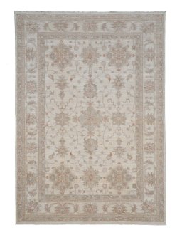 Full view of New Farahan rug from Pakistan, 234 × 167 cm in Beige tones