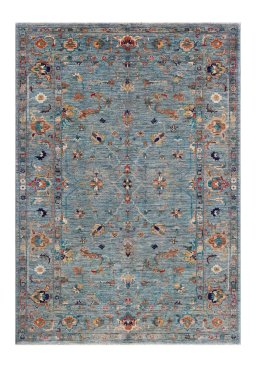 Full view of New Farahan rug from Pakistan, 242 × 172 cm in Blue tones