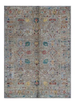 Full view of New Farahan rug from Pakistan, 200 × 148 cm in Gray tones