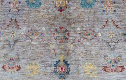 Close-up detail of New Farahan rug from Pakistan showing Wool weave