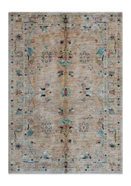 Full view of New Farahan rug from Pakistan, 180 × 127 cm in Beige tones