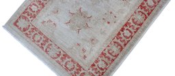 Full view of New Farahan rug from Pakistan, 152 × 65 cm in Beige tones