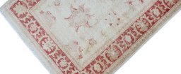 Full view of New Farahan rug from Pakistan, 153 × 66 cm in Beige tones