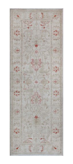 Full view of New Farahan rug from Pakistan, 212 × 79 cm in Beige tones