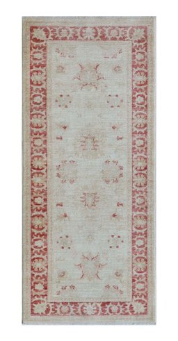 Full view of New Farahan rug from Pakistan, 154 × 66 cm in Beige tones