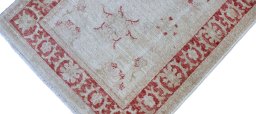Full view of New Farahan rug from Pakistan, 155 × 66 cm in Beige tones