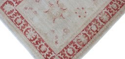 Full view of New Farahan rug from Pakistan, 154 × 67 cm in Beige tones