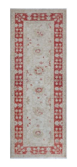 Full view of New Farahan rug from Pakistan, 190 × 71 cm in Beige tones