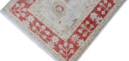 Full view of New Farahan rug from Pakistan, 190 × 71 cm in Beige tones