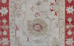 Close-up detail of New Farahan rug from Pakistan showing Wool weave