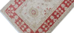 Full view of New Farahan rug from Pakistan, 190 × 72 cm in Beige tones